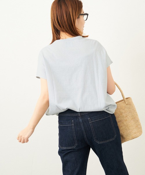 RIDING HIGH（ライディングハイ）の「別注【RIDING HIGH/ライディングハイ】ラフィ天竺Tシャツ（Tシャツ/カットソー・レディース・ホワイト/ライトブルー/ブラック/ベージュ/オレンジ・FREE）」の15枚目の写真