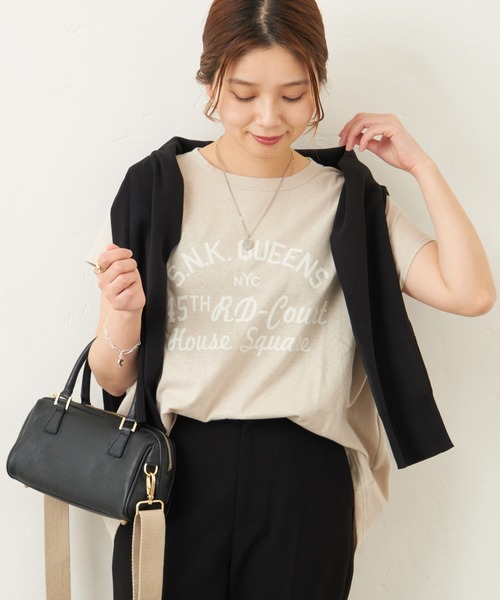 RIDING HIGH（ライディングハイ）の「別注【RIDING HIGH/ライディングハイ】ラフィ天竺Tシャツ（Tシャツ/カットソー・レディース・ホワイト/ライトブルー/ブラック/ベージュ/オレンジ・FREE）」の12枚目の写真