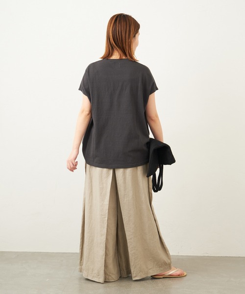 RIDING HIGH（ライディングハイ）の「別注【RIDING HIGH/ライディングハイ】ラフィ天竺Tシャツ（Tシャツ/カットソー・レディース・ホワイト/ライトブルー/ブラック/ベージュ/オレンジ・FREE）」の8枚目の写真