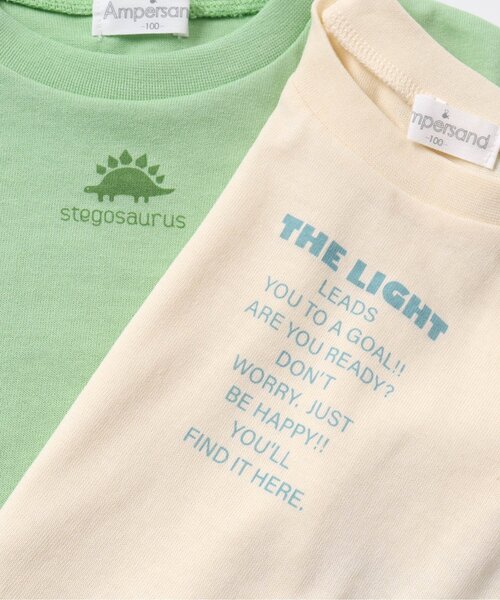 Ampersand(アンパサンド)の「2Pセット Tシャツ_吸水速乾(Tシャツ/カットソー・キッズ・グリーン/クリーム・100/120/110/90/130/140/95/80)」の9枚目の写真