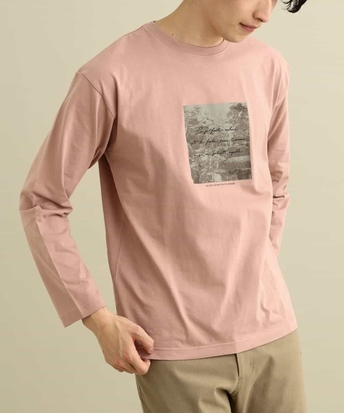 a.v.v(アーヴェヴェ)の「スクエアプリントセミワイドシルエットカットソー(Tシャツ/カットソー・メンズ・ホワイト/カーキ/ピンク・46/48/44/50)」の3枚目の写真