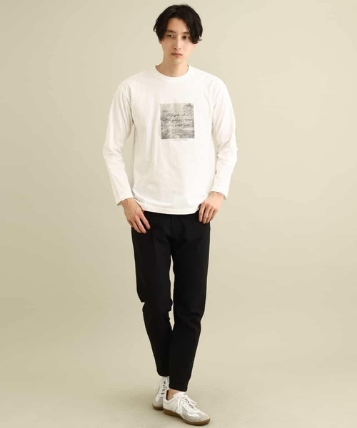 a.v.v(アーヴェヴェ)の「スクエアプリントセミワイドシルエットカットソー(Tシャツ/カットソー・メンズ・ホワイト/カーキ/ピンク・46/48/44/50)」の7枚目の写真