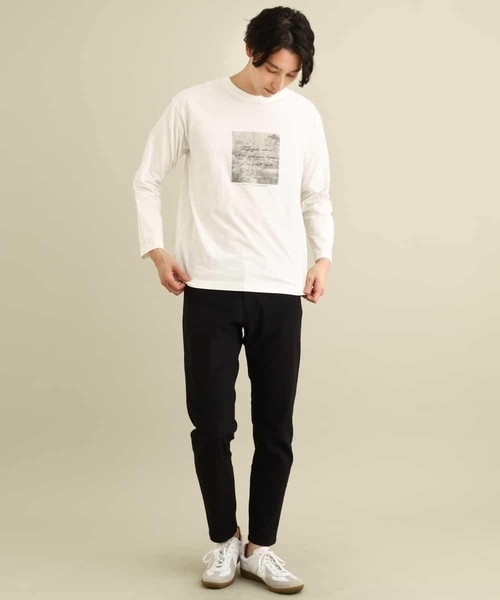 a.v.v(アーヴェヴェ)の「スクエアプリントセミワイドシルエットカットソー(Tシャツ/カットソー・メンズ・ホワイト/カーキ/ピンク・46/48/44/50)」の8枚目の写真