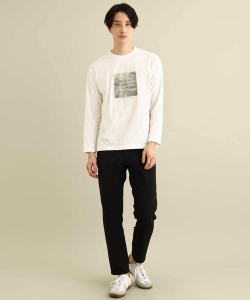 a.v.v(アーヴェヴェ)の「スクエアプリントセミワイドシルエットカットソー(Tシャツ/カットソー・メンズ・ホワイト/カーキ/ピンク・46/48/44/50)」の9枚目の写真