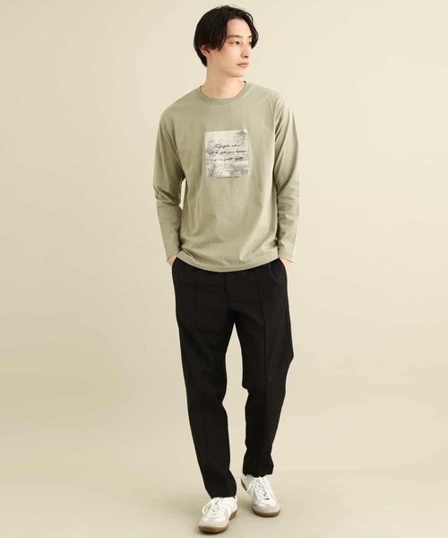 a.v.v(アーヴェヴェ)の「スクエアプリントセミワイドシルエットカットソー(Tシャツ/カットソー・メンズ・ホワイト/カーキ/ピンク・46/48/44/50)」の10枚目の写真
