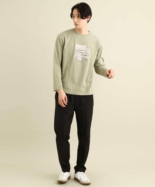 a.v.v(アーヴェヴェ)の「スクエアプリントセミワイドシルエットカットソー(Tシャツ/カットソー・メンズ・ホワイト/カーキ/ピンク・46/48/44/50)」の11枚目の写真