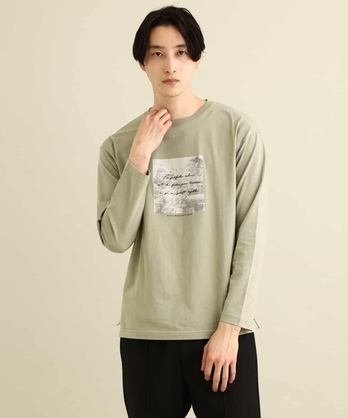 a.v.v(アーヴェヴェ)の「スクエアプリントセミワイドシルエットカットソー(Tシャツ/カットソー・メンズ・ホワイト/カーキ/ピンク・46/48/44/50)」の16枚目の写真