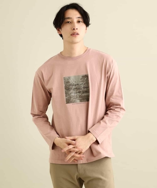 a.v.v(アーヴェヴェ)の「スクエアプリントセミワイドシルエットカットソー(Tシャツ/カットソー・メンズ・ホワイト/カーキ/ピンク・46/48/44/50)」の19枚目の写真