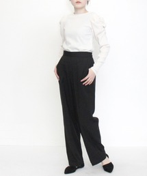 リネンタッチストレートパンツ