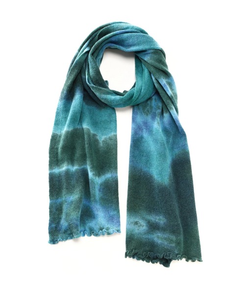 TORNADO MART（トルネードマート）の「TORNADO MART∴ラムウールランダムダイ ストール（ストール/ショール・メンズ・ブラック/グリーン・F）」の2枚目の写真