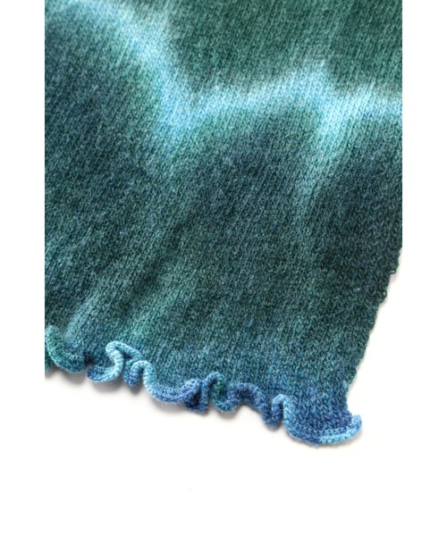TORNADO MART（トルネードマート）の「TORNADO MART∴ラムウールランダムダイ ストール（ストール/ショール・メンズ・ブラック/グリーン・F）」の3枚目の写真