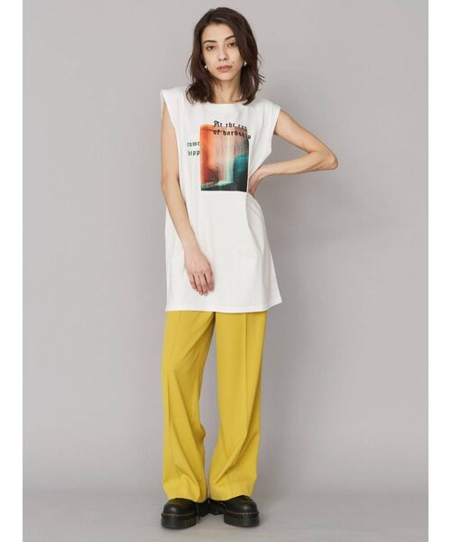 EVRIS（エヴリス）の「グラフィックルーズノースリーブトップス（Tシャツ/カットソー・レディース・ホワイト/ブラック・FREE）」の13枚目の写真