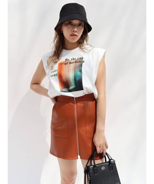 EVRIS（エヴリス）の「グラフィックルーズノースリーブトップス（Tシャツ/カットソー・レディース・ホワイト/ブラック・FREE）」の20枚目の写真