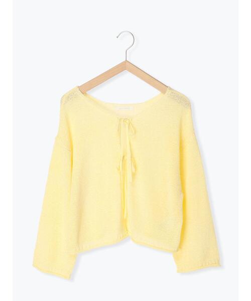 ehka sopo（エヘカソポ）の「テープヤーンリボン開きカーディガン（カーディガン/ボレロ・レディース・イエロー/モカ/キナリ・ﾌﾘ-）」の13枚目の写真
