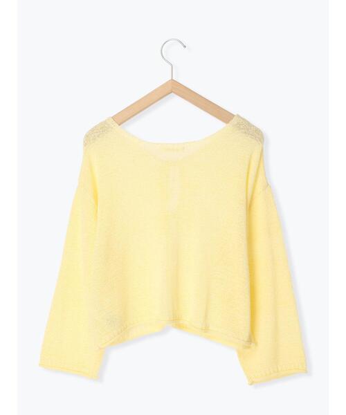 ehka sopo（エヘカソポ）の「テープヤーンリボン開きカーディガン（カーディガン/ボレロ・レディース・イエロー/モカ/キナリ・ﾌﾘ-）」の14枚目の写真