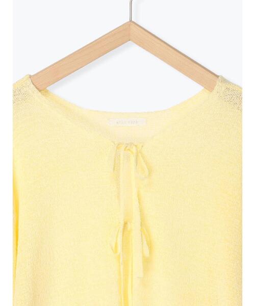 ehka sopo（エヘカソポ）の「テープヤーンリボン開きカーディガン（カーディガン/ボレロ・レディース・イエロー/モカ/キナリ・ﾌﾘ-）」の15枚目の写真