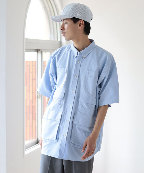 BEAMS（ビームス）の「BEAMS / 3段ポケット ルーズシルエット シャツ（シャツ/ブラウス・メンズ・ネイビー/サックスブルー・S/M/L/XL）」の21枚目の写真