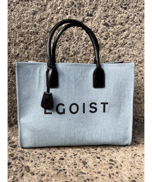 EGOIST(エゴイスト)の「BIGロゴトートバッグ(トートバッグ・レディース・ホワイト/ブルー・FREE)」の2枚目の写真