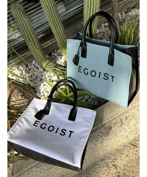 EGOIST(エゴイスト)の「BIGロゴトートバッグ(トートバッグ・レディース・ホワイト/ブルー・FREE)」の14枚目の写真
