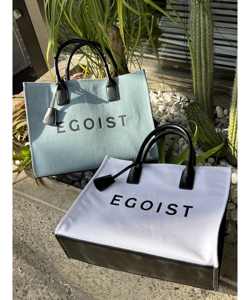 EGOIST(エゴイスト)の「BIGロゴトートバッグ(トートバッグ・レディース・ホワイト/ブルー・FREE)」の16枚目の写真