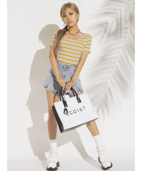 EGOIST(エゴイスト)の「BIGロゴトートバッグ(トートバッグ・レディース・ホワイト/ブルー・FREE)」の4枚目の写真