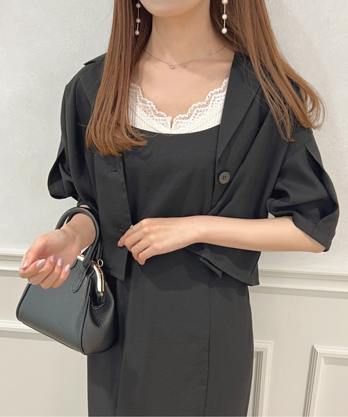 apres jour(アプレジュール)の「【セットアップ可能】ショートジャケット【ZOZOTOWN限定アイテム】(テーラードジャケット・レディース・ブラック/ミント/ベージュ・X-LARGE/フリー)」の10枚目の写真