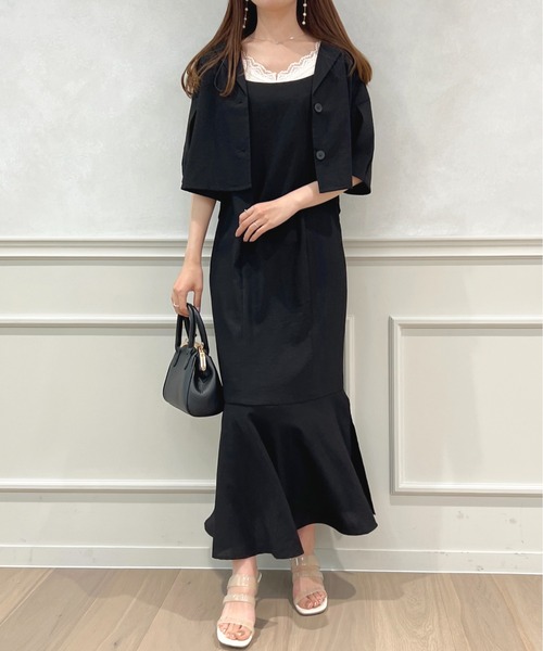 apres jour(アプレジュール)の「【セットアップ可能】ショートジャケット【ZOZOTOWN限定アイテム】(テーラードジャケット・レディース・ブラック/ミント/ベージュ・X-LARGE/フリー)」の12枚目の写真