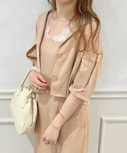 apres jour(アプレジュール)の「【セットアップ可能】ショートジャケット【ZOZOTOWN限定アイテム】(テーラードジャケット・レディース・ブラック/ミント/ベージュ・X-LARGE/フリー)」の22枚目の写真