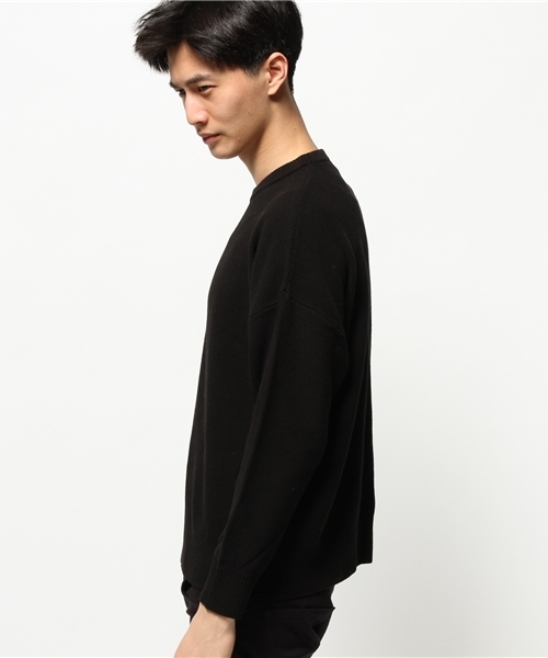 Lui's（ルイス）の「Lui's(ルイス) 鹿の子編みコットンＢＩＧニット（ニット/セーター・メンズ・ホワイト/ブラック/ベージュ・FREE）」の5枚目の写真