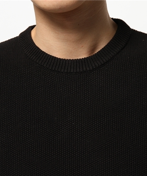 Lui's（ルイス）の「Lui's(ルイス) 鹿の子編みコットンＢＩＧニット（ニット/セーター・メンズ・ホワイト/ブラック/ベージュ・FREE）」の7枚目の写真