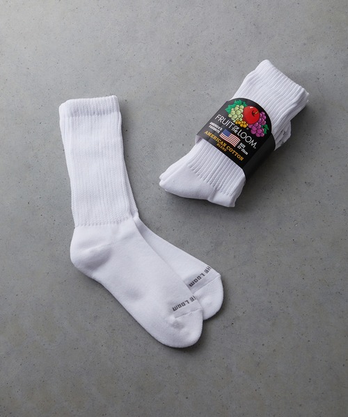 FRUIT OF THE LOOM（フルーツオブザルーム）の「C FTL AC ベーシック(レディース) / クルー丈ソックス / 3足セット / リブソックス / 無地（ソックス/靴下・レディース・ホワイト/ブラック/マルチ・23cm～25cm）」の2枚目の写真