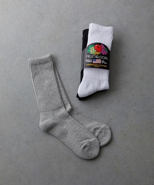 FRUIT OF THE LOOM（フルーツオブザルーム）の「C FTL AC ベーシック(レディース) / クルー丈ソックス / 3足セット / リブソックス / 無地（ソックス/靴下・レディース・ホワイト/ブラック/マルチ・23cm～25cm）」の3枚目の写真