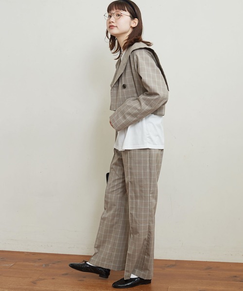 fig Ｌondon（フィグロンドン）の「uncle CHECK　JK（ブルゾン・レディース・ベージュ/グリーン・FREE）」の9枚目の写真