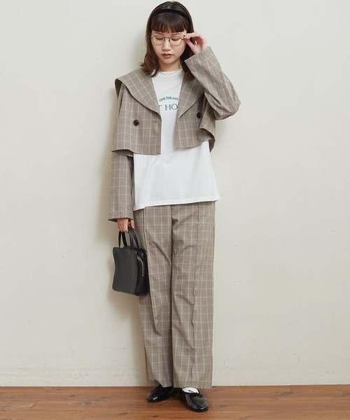 fig Ｌondon（フィグロンドン）の「uncle CHECK　JK（ブルゾン・レディース・ベージュ/グリーン・FREE）」の22枚目の写真