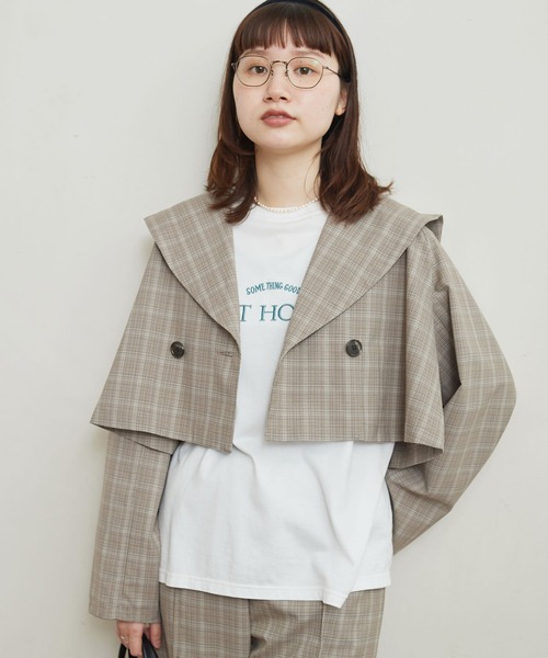 fig Ｌondon（フィグロンドン）の「uncle CHECK　JK（ブルゾン・レディース・ベージュ/グリーン・FREE）」の3枚目の写真