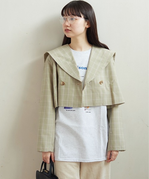 fig Ｌondon（フィグロンドン）の「uncle CHECK　JK（ブルゾン・レディース・ベージュ/グリーン・FREE）」の17枚目の写真