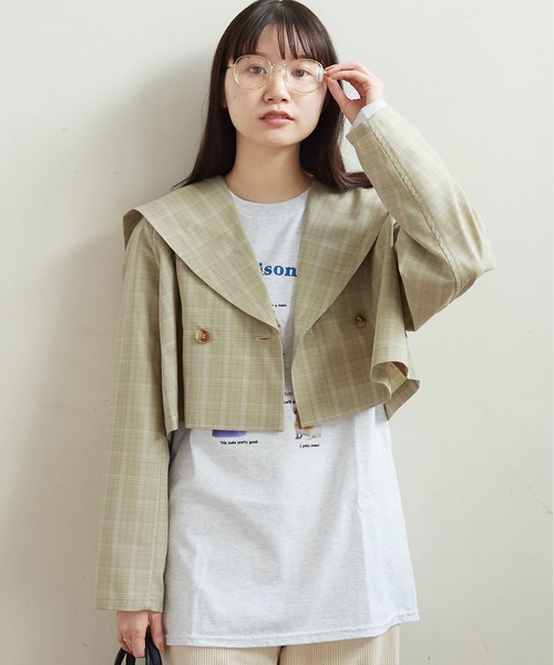 fig Ｌondon（フィグロンドン）の「uncle CHECK　JK（ブルゾン・レディース・ベージュ/グリーン・FREE）」の5枚目の写真