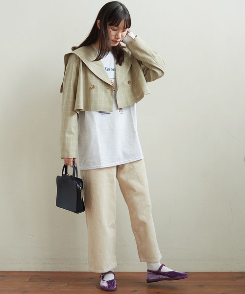 fig Ｌondon（フィグロンドン）の「uncle CHECK　JK（ブルゾン・レディース・ベージュ/グリーン・FREE）」の11枚目の写真