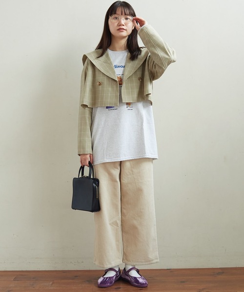 fig Ｌondon（フィグロンドン）の「uncle CHECK　JK（ブルゾン・レディース・ベージュ/グリーン・FREE）」の12枚目の写真