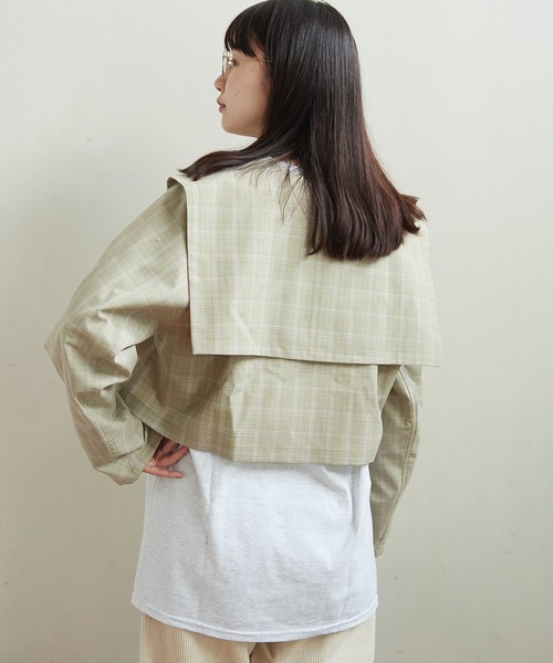 fig Ｌondon（フィグロンドン）の「uncle CHECK　JK（ブルゾン・レディース・ベージュ/グリーン・FREE）」の19枚目の写真