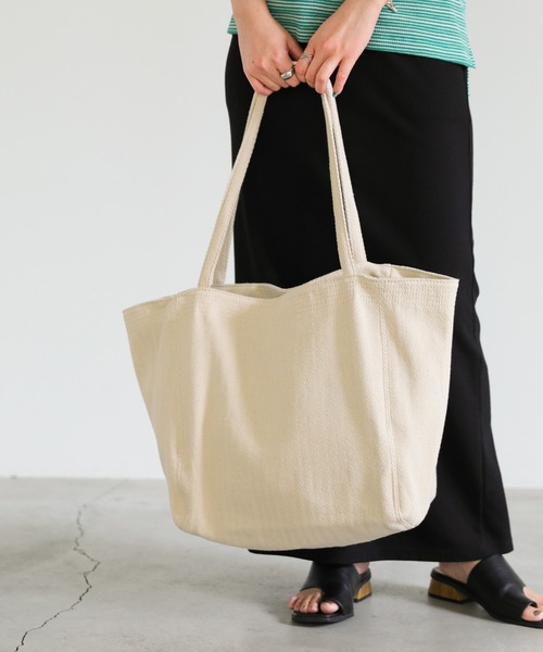 select MOCA（セレクトモカ）の「デニムライクトートバッグ（トートバッグ・レディース・ライトブルー/アイボリー・FREE）」の2枚目の写真