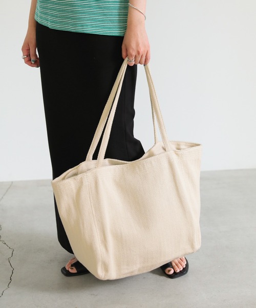 select MOCA（セレクトモカ）の「デニムライクトートバッグ（トートバッグ・レディース・ライトブルー/アイボリー・FREE）」の5枚目の写真