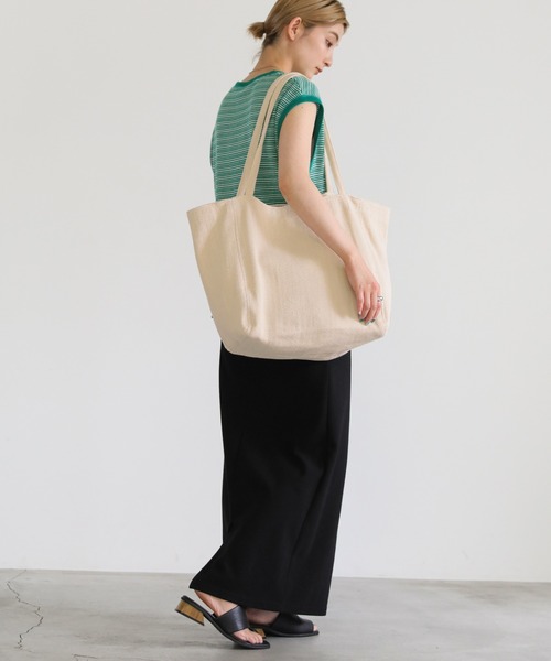 select MOCA（セレクトモカ）の「デニムライクトートバッグ（トートバッグ・レディース・ライトブルー/アイボリー・FREE）」の6枚目の写真