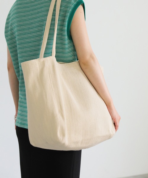 select MOCA（セレクトモカ）の「デニムライクトートバッグ（トートバッグ・レディース・ライトブルー/アイボリー・FREE）」の8枚目の写真