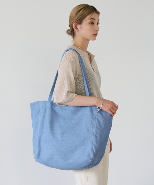 select MOCA（セレクトモカ）の「デニムライクトートバッグ（トートバッグ・レディース・ライトブルー/アイボリー・FREE）」の10枚目の写真