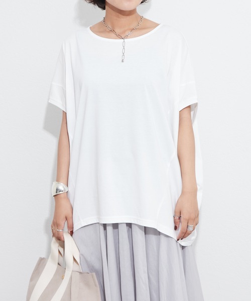 OUVRAGE CLASSE（ウヴラージュクラス）の「定番ドルマンTシャツ（Tシャツ/カットソー・レディース・ホワイト/ブラック/ベージュ/イエロー/ラベンダー・FREE）」の6枚目の写真