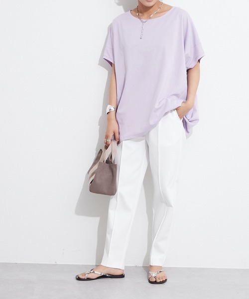OUVRAGE CLASSE（ウヴラージュクラス）の「定番ドルマンTシャツ（Tシャツ/カットソー・レディース・ホワイト/ブラック/ベージュ/イエロー/ラベンダー・FREE）」の17枚目の写真