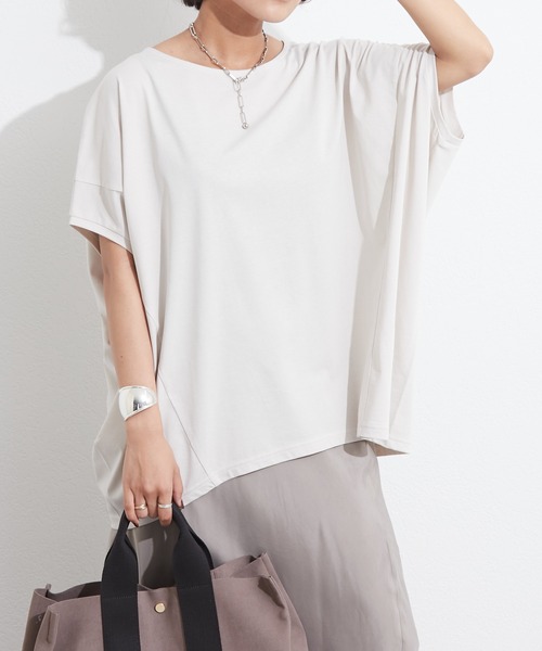 OUVRAGE CLASSE（ウヴラージュクラス）の「定番ドルマンTシャツ（Tシャツ/カットソー・レディース・ホワイト/ブラック/ベージュ/イエロー/ラベンダー・FREE）」の15枚目の写真