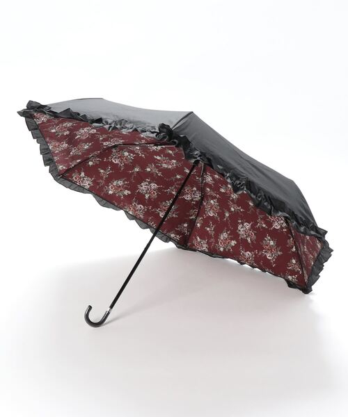axes femme(アクシーズファム)の「オリジナル花柄晴雨兼用折傘(折りたたみ傘・レディース・キナリ/ワイン・FREE)」の1枚目の写真