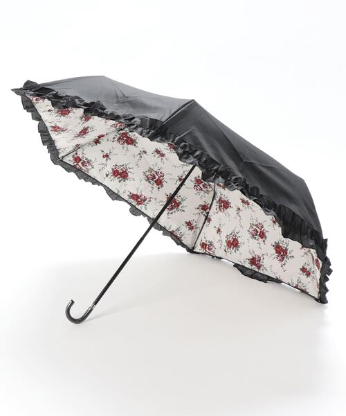 axes femme(アクシーズファム)の「オリジナル花柄晴雨兼用折傘(折りたたみ傘・レディース・キナリ/ワイン・FREE)」の2枚目の写真